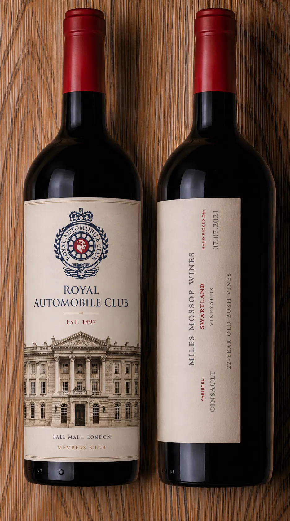 Bespoke members' club house wine label